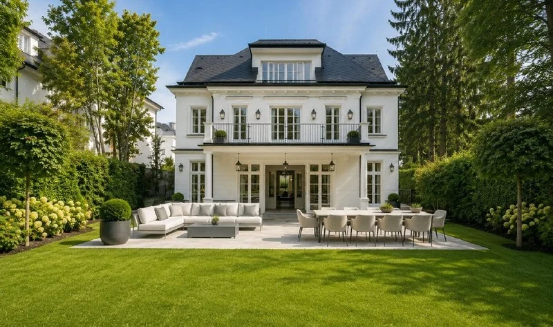 Villa blanca con jardín en Viena